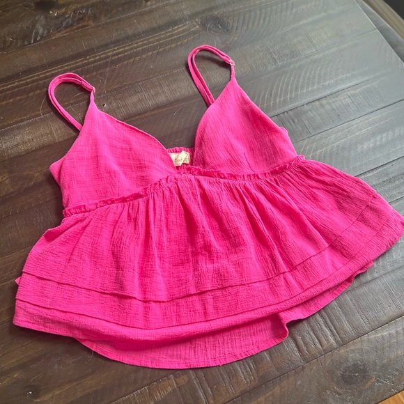Altar'd State Tops - Altar’d State Hot Pink Babydoll Top